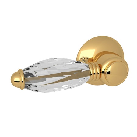 Rohl Universal Fit Crystal Toilet Tank Flush Handle In Italian Brass C7950LCIB
